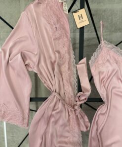 Alternative view of Ensemble nuisette peignoir "rose"