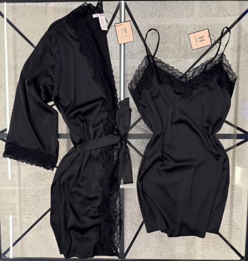 Ensemble nuisette peignoir "noir"