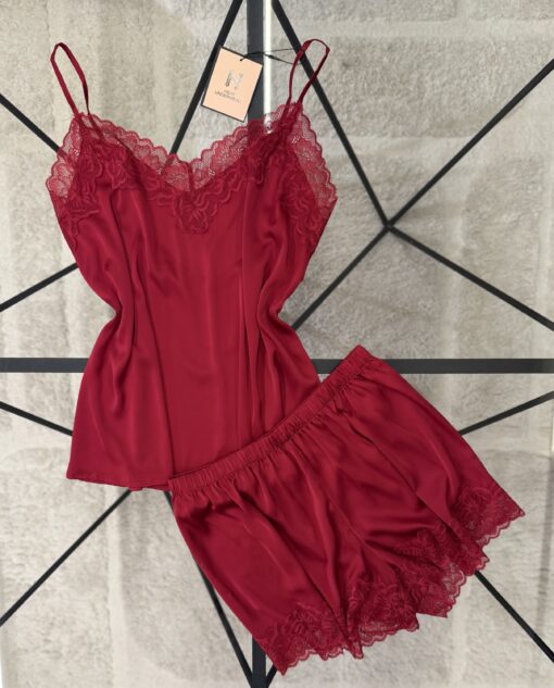 Short Bustier en satin "bordeaux"