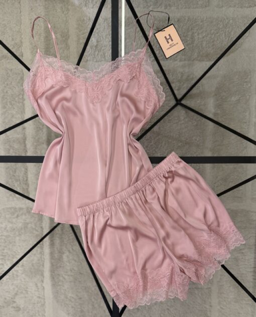 Short Bustier en satin " rose "