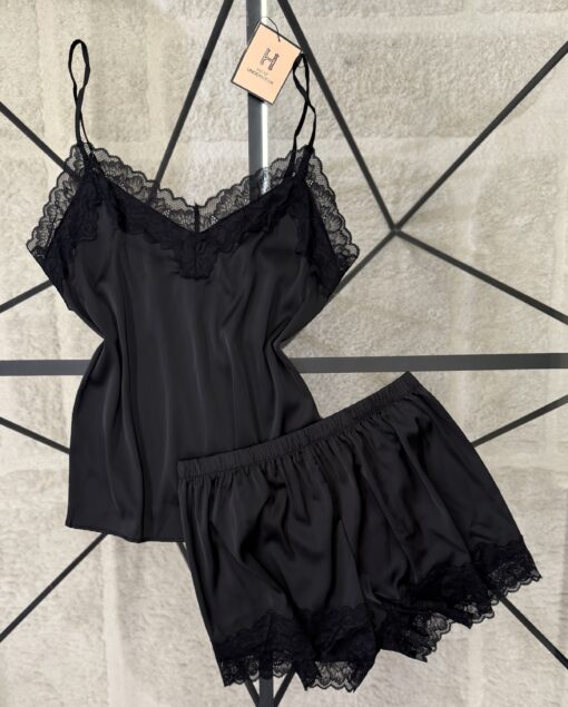 Short Bustier en satin "noir"