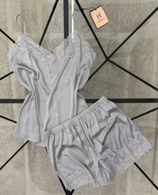 Short Bustier en satin "gris"
