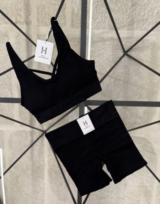 Brassière-short H " Noir "