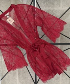 Alternative view of Ensemble nuisette peignoir "Bordeaux"