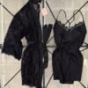 Ensemble nuisette peignoir "noir"