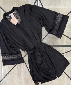 Alternative view of Ensemble nuisette peignoir "noir"