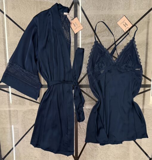 Ensemble nuisette peignoir "bleu vert"