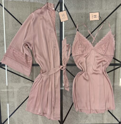 Ensemble nuisette peignoir "rose"