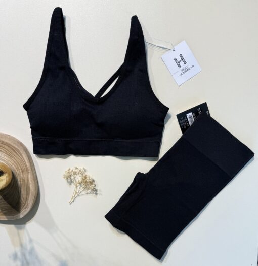Brassière-short H " Noir "