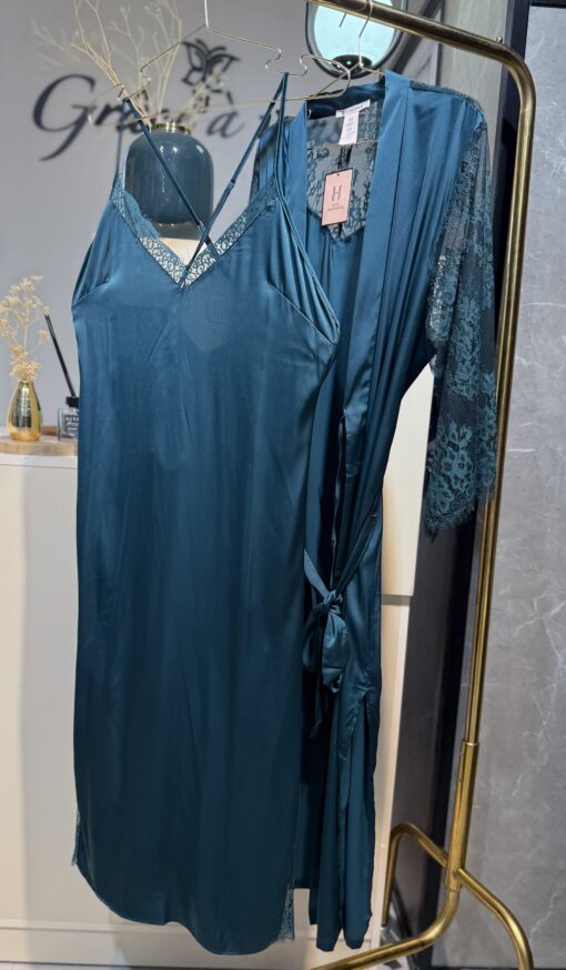 Ensemble nuisette longue peignoir "vert"