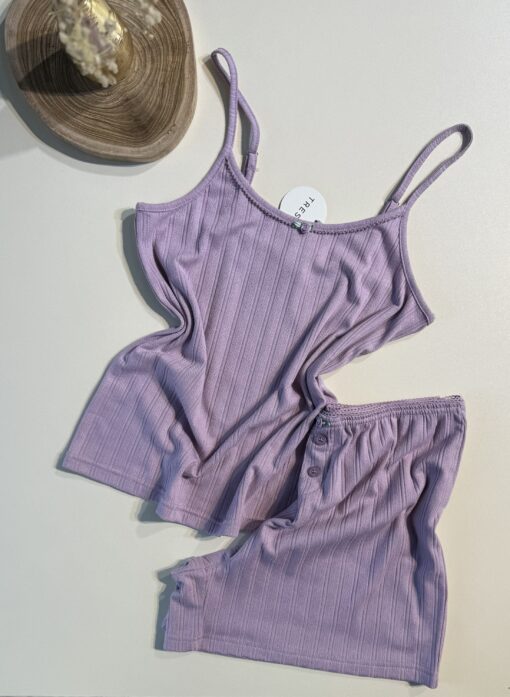 Pyjama short bustier " Violet "