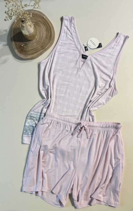 Pyjama short bustier " Rose "