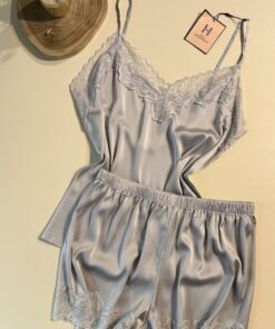 Short Bustier en satin "gris"