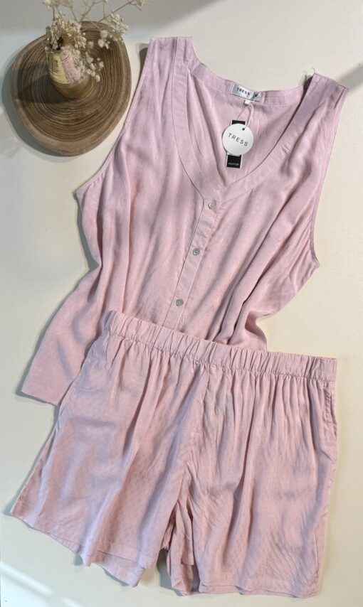 Pyjama short boutonnée " Rose "