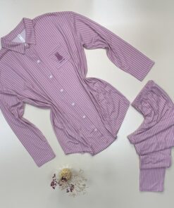 Pyjama boutonné à rayures "Rose"