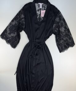 Alternative view of Ensemble nuisette longue peignoir "noir"