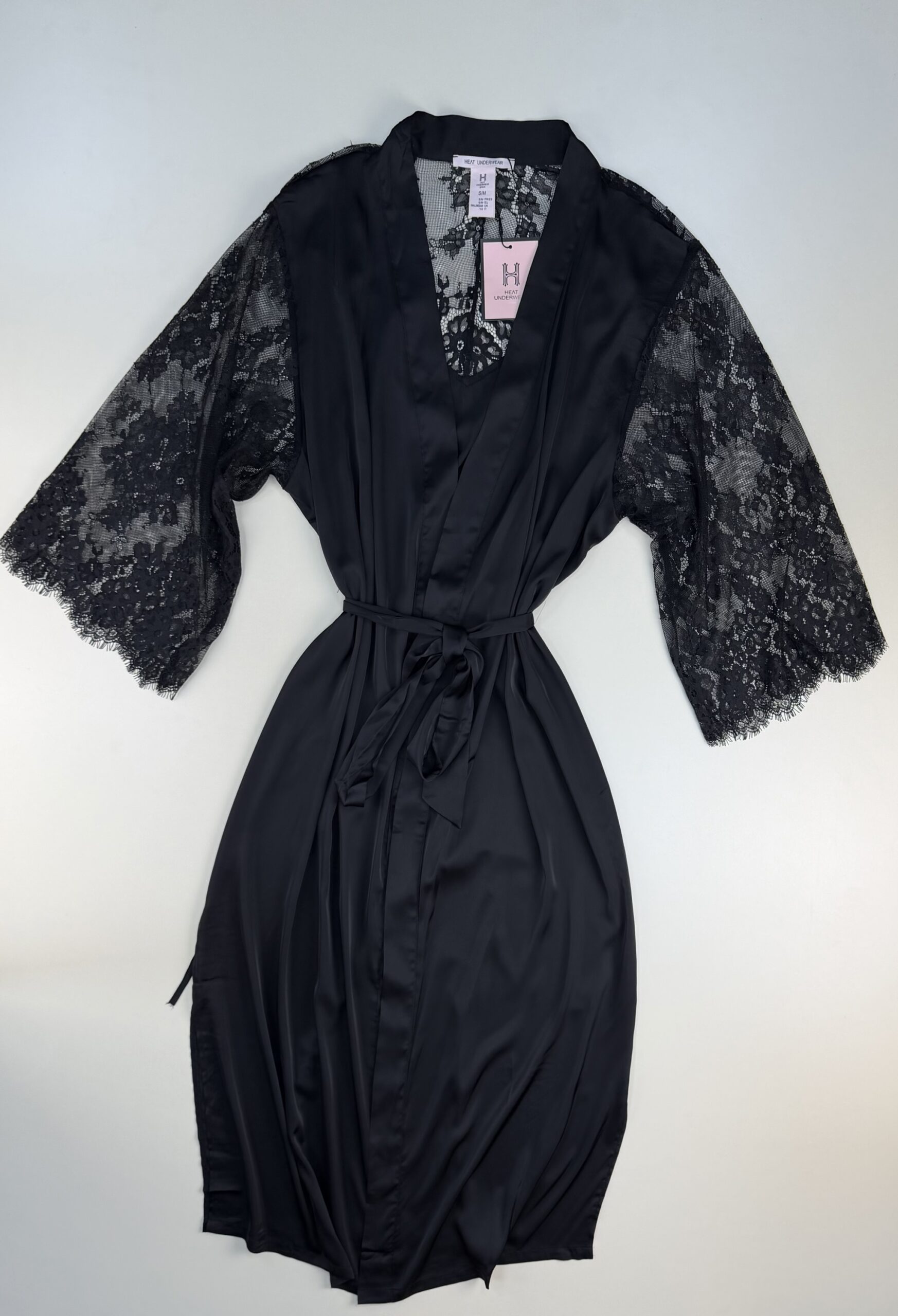 Ensemble nuisette longue peignoir "noir" – Image 2