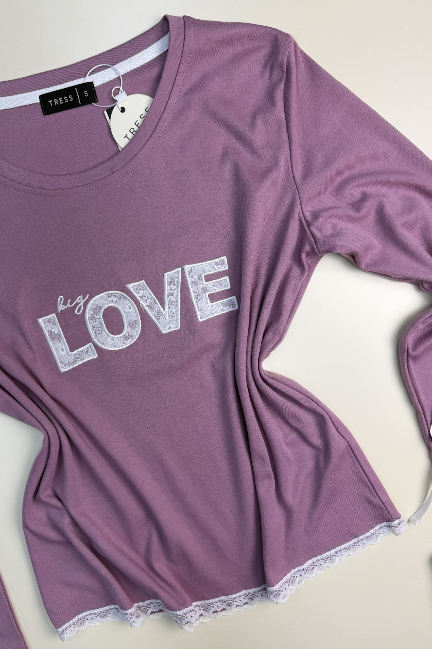 Pyjama Manche Longue en dentelle "Rose" – Image 3