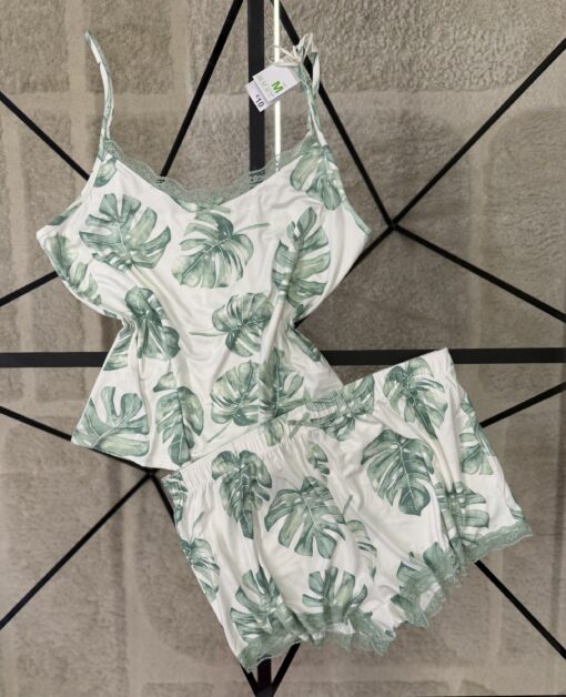 Pyjama short bustier - Primark - " à fleurs vert "