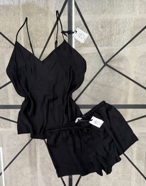 Pyjama short-bustier en satin primark " Noir "