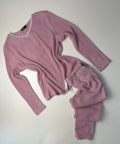Pyjama manche longue en dentelle "Rose"