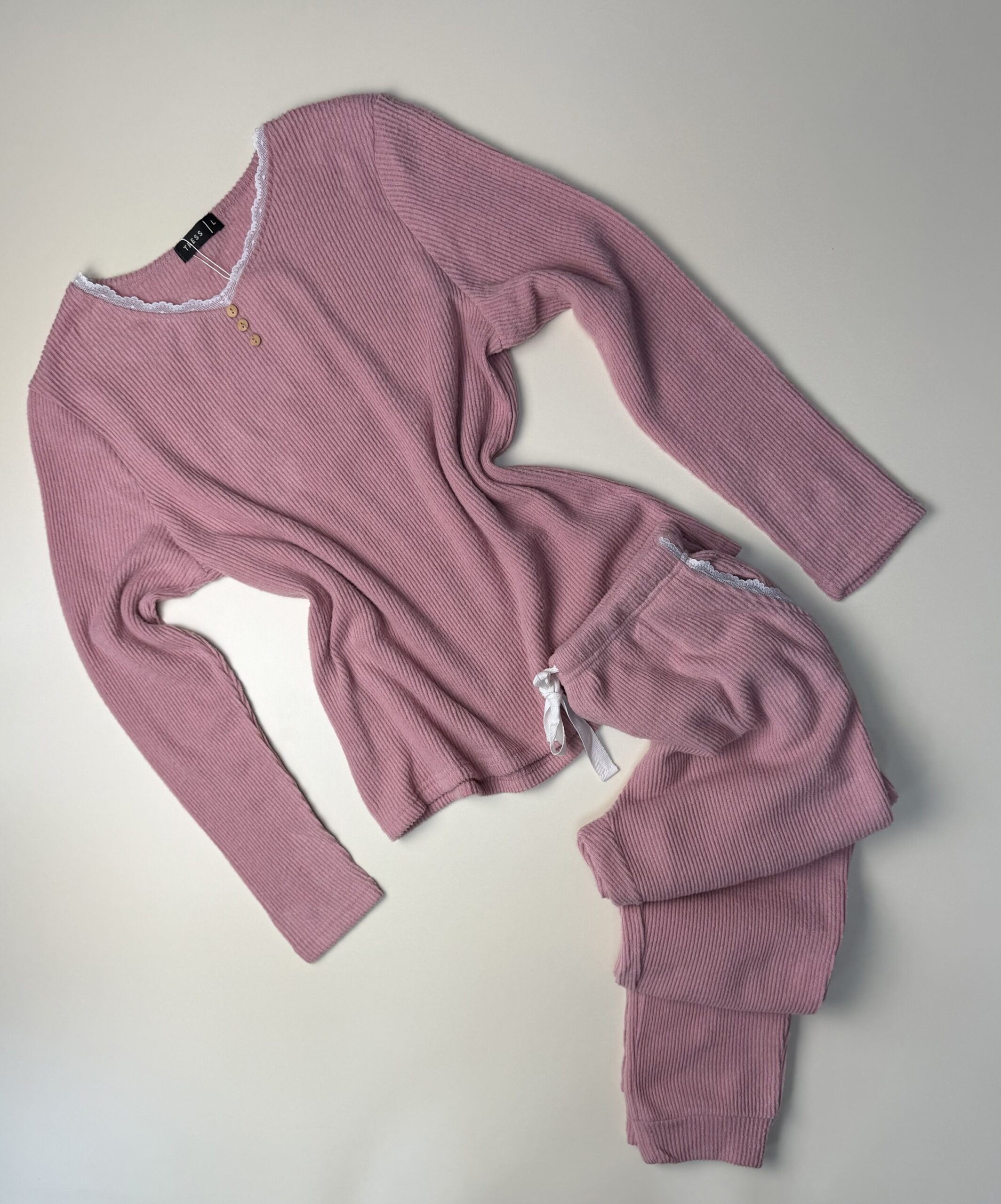 Pyjama manche longue en dentelle "Rose"