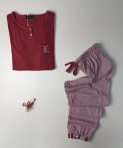 Alternative view of Pyjama Manche longue "Brique "