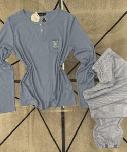 Alternative view of Pyjama Manche longue "Bleu"