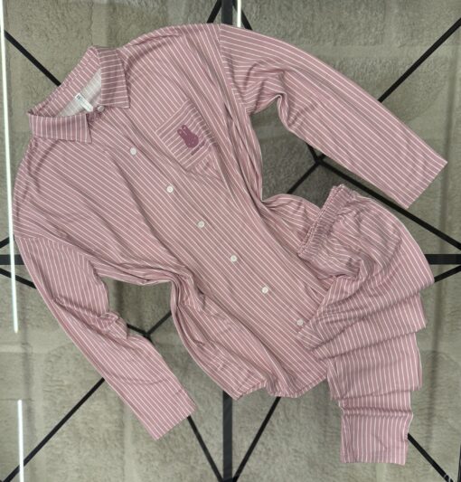 Pyjama boutonné à rayures "Rose"