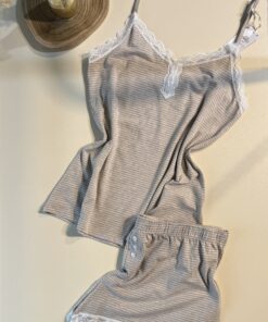 Alternative view of Pyjama short bustier - Primark - " Beige à rayures  "