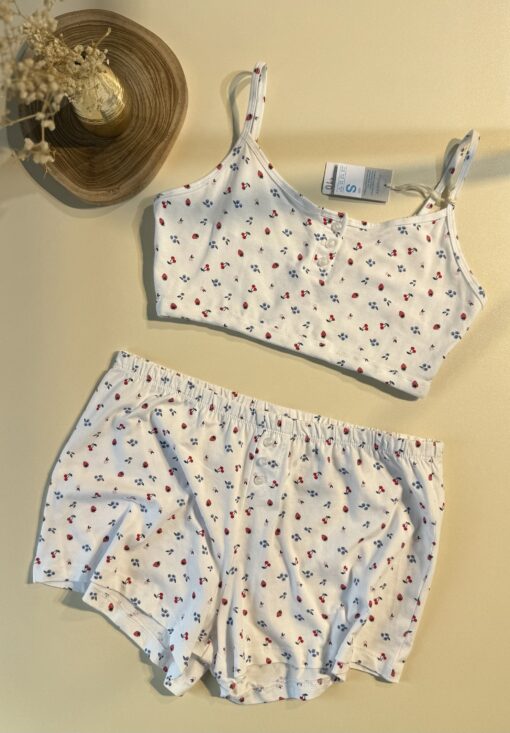 Pyjama short crop top - Primark - " fruit des bois "