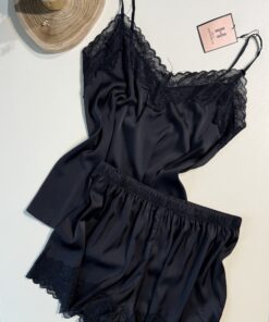 Short Bustier en satin "noir"