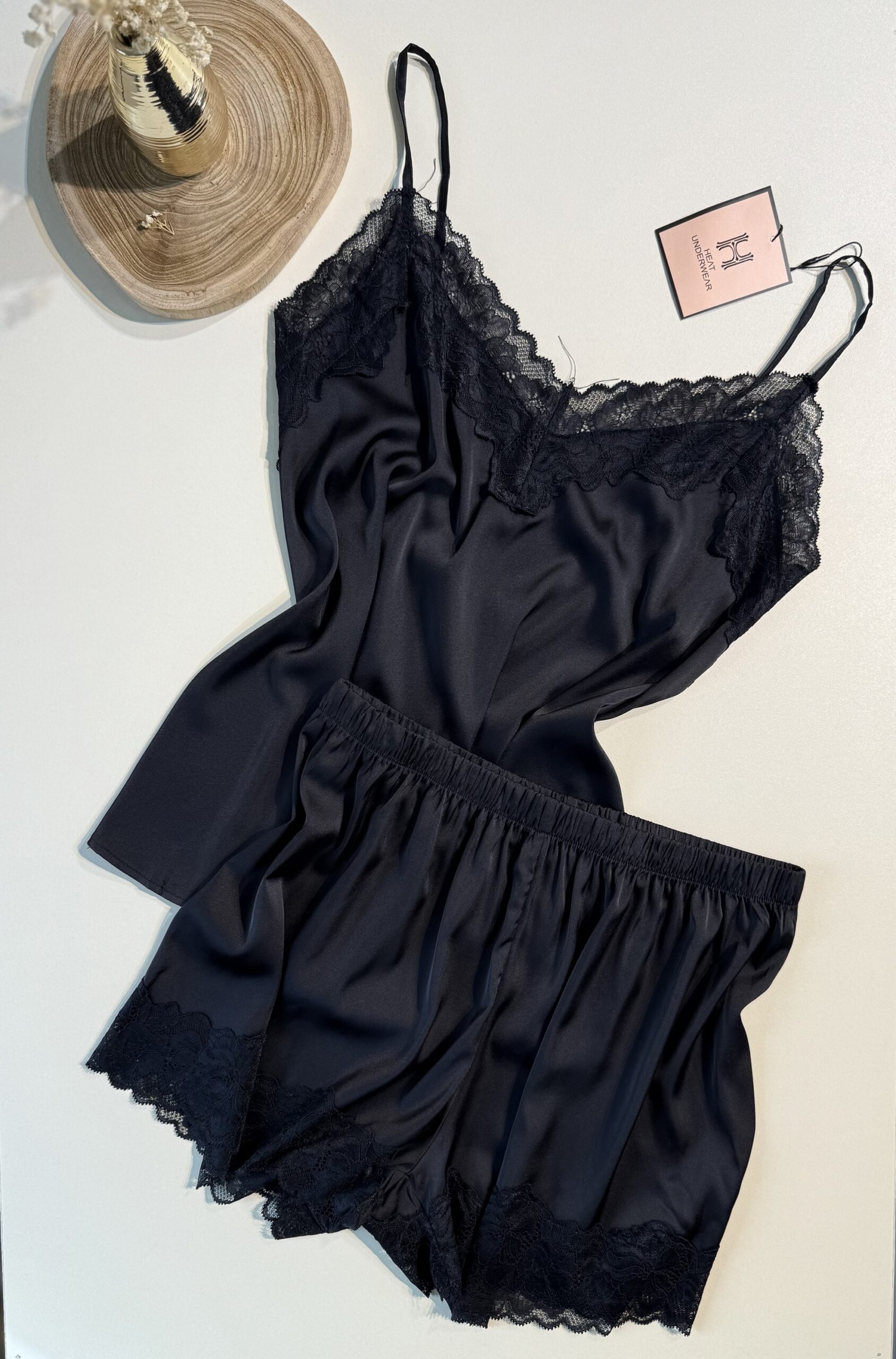 Short Bustier en satin "noir"