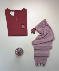 Alternative view of Pyjama Manche longue "Brique "