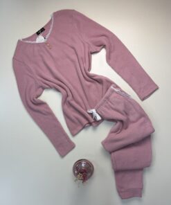 Pyjama manche longue en dentelle "Rose"