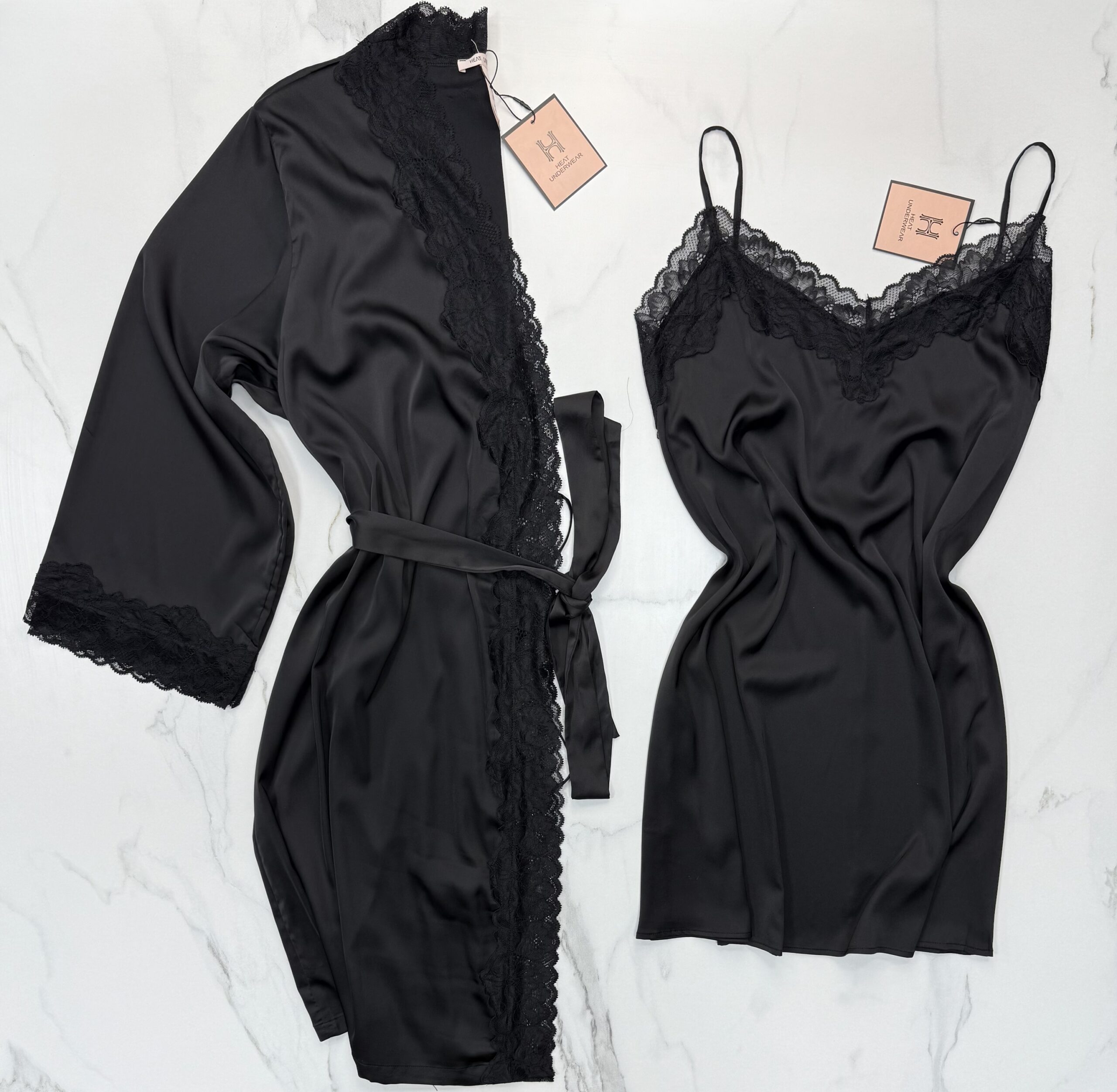 Ensemble nuisette peignoir "noir"