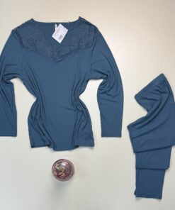 Pyjama manche longue "Bleu/vert"