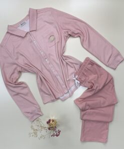 Pyjama boutonnée manche longue "Rose"