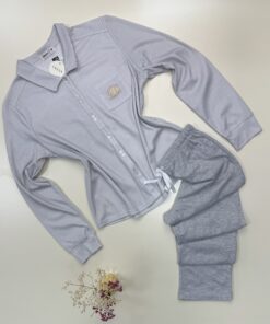 Pyjama boutonnée manche longue "Gris"