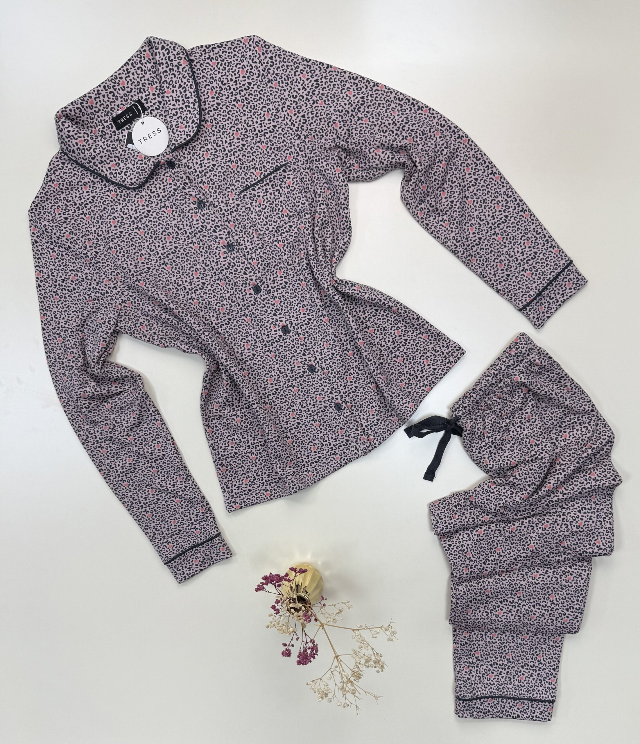 Pyjama Boutonnée "Leopard Rose"