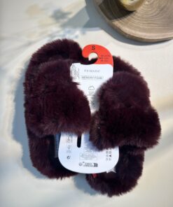 Pantoufle fourrure Primark -Burgundy-
