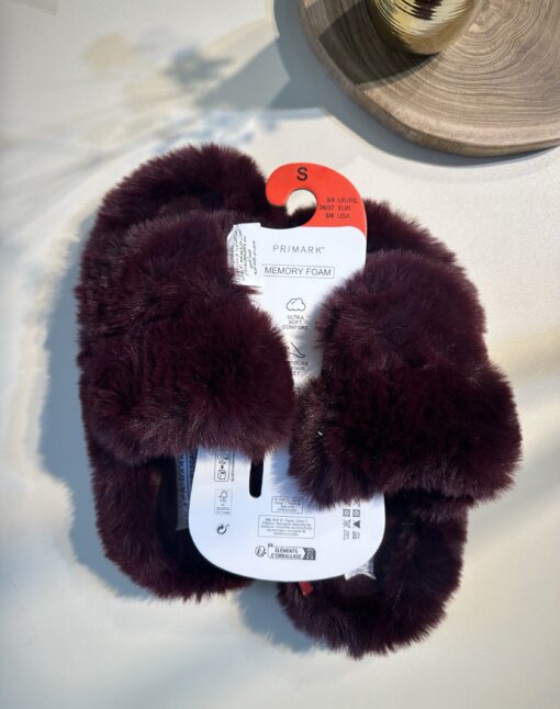 Pantoufle fourrure Primark -Burgundy-