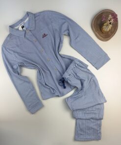 Pyjama Boutonnée "Bleu à rayures"