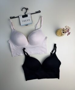 Pack de 2 brassières tress "Noir/beige rose"