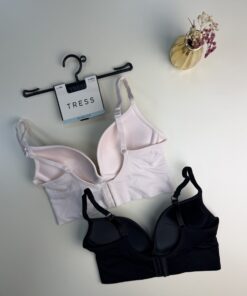Alternative view of Pack de 2 brassières tress "Noir/beige rose"