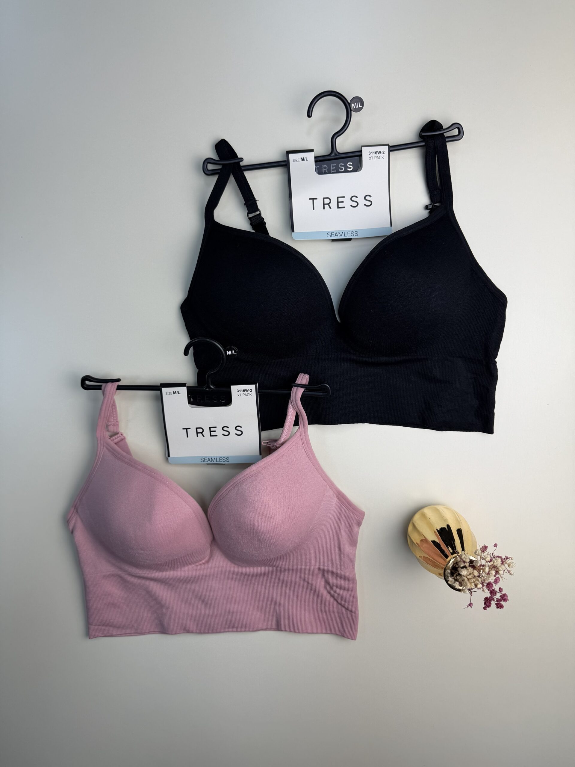 Pack de 2 brassières tress "Noir/Rose" – Image 3
