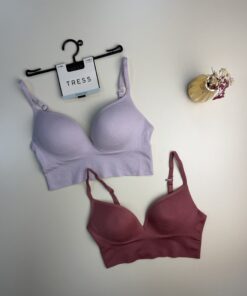 Pack de 2 brassières tress "Bois de rose/mauve"
