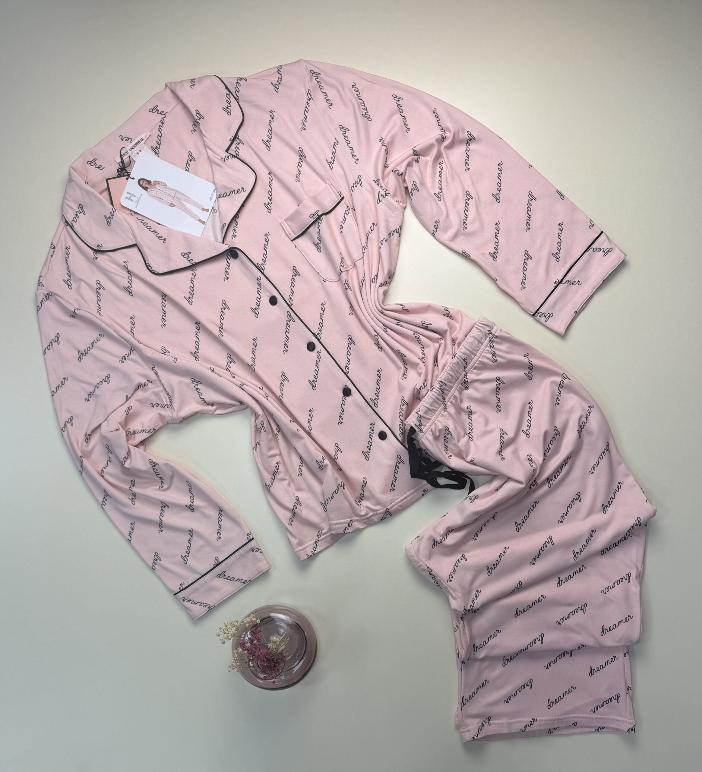 Pyjama boutonnée manche longue "Rose dreamer "
