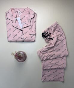 Alternative view of Pyjama boutonnée manche longue "Rose dreamer "