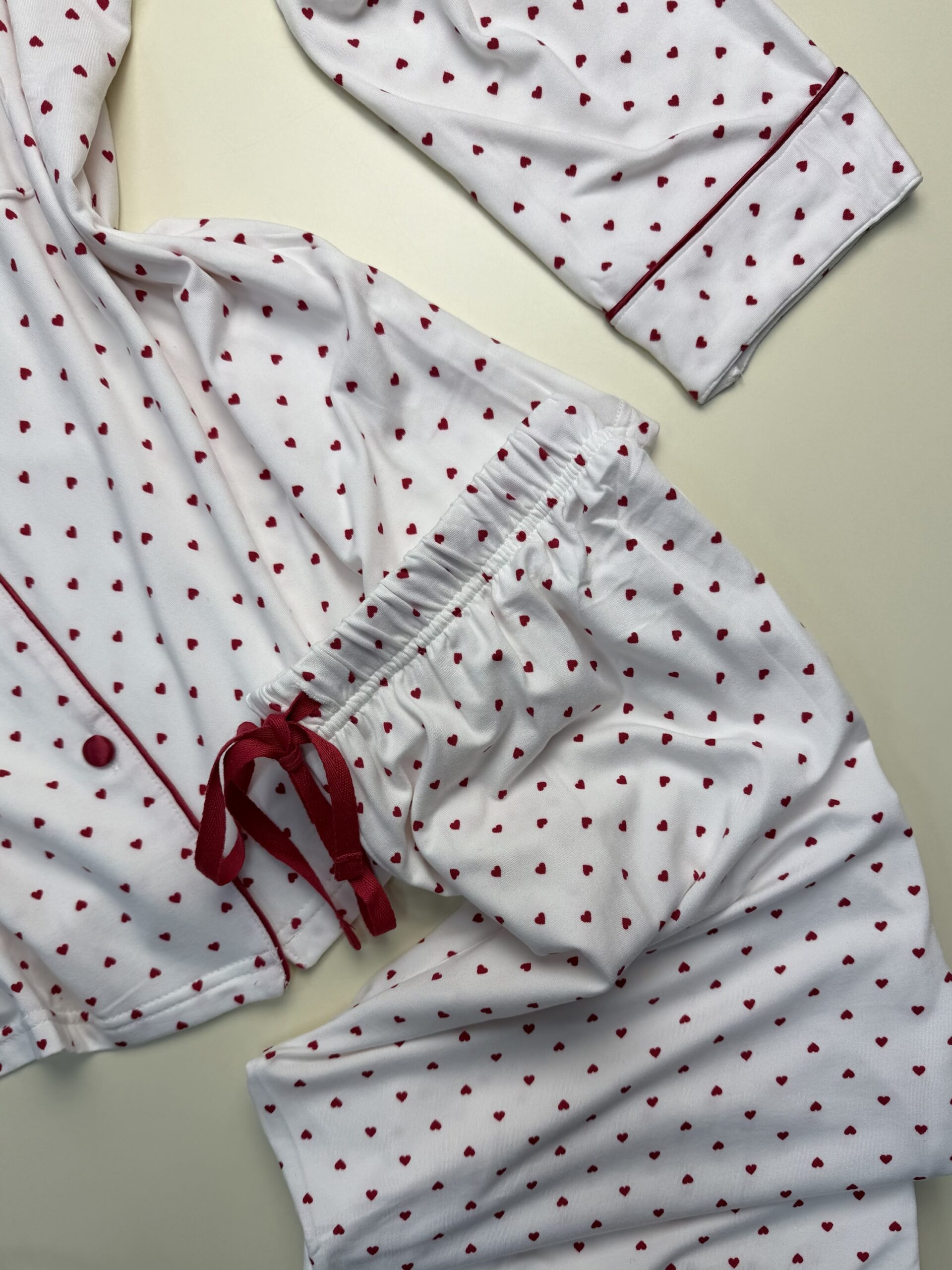 Pyjama boutonnée manche longue "blanc coeur" – Image 3